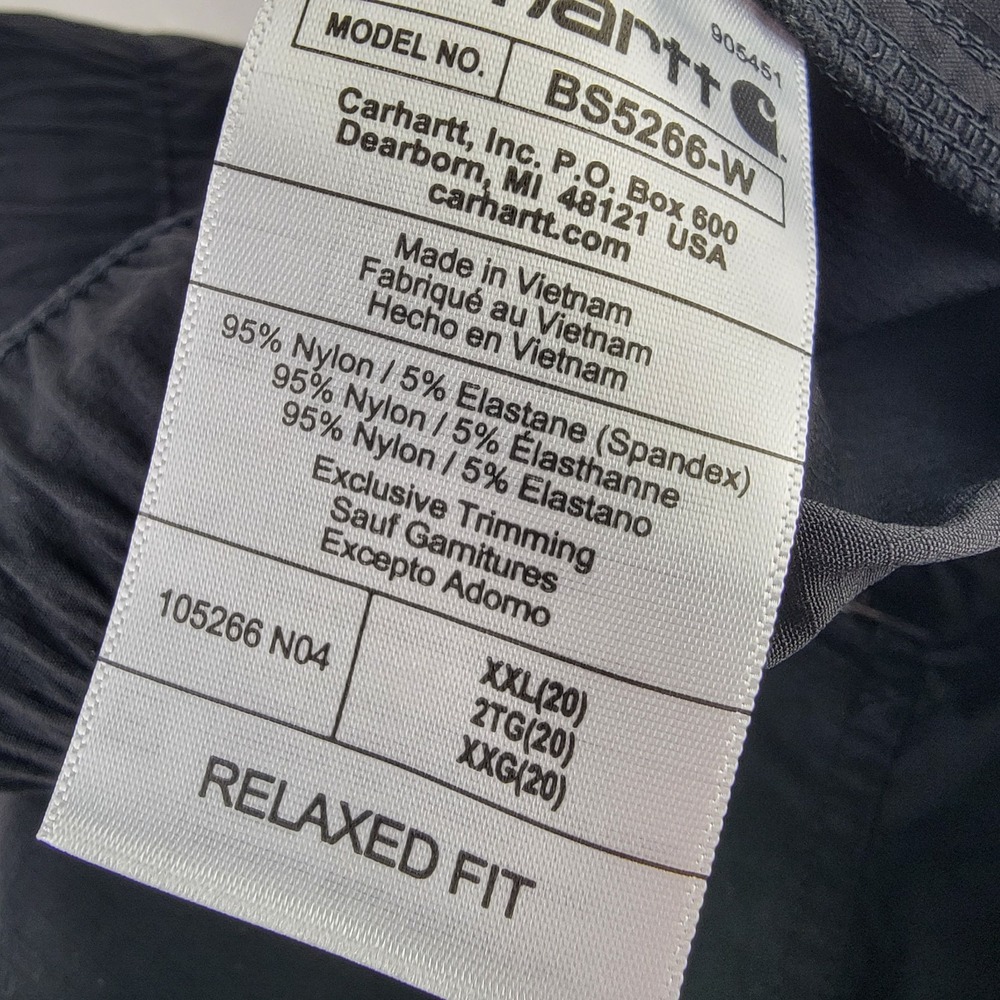 Carhartt Womens Force Relaxed Ripstop 5-Pocket Black Work Shorts XXL - 20 NEW - Picture 8 of 10